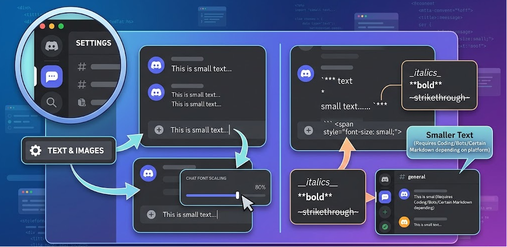 how to make text small in discord